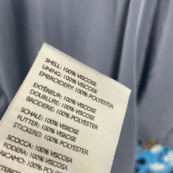 Free People Dusty Blue Floral Ruffled Maxi Dress - Picture 6 of 9